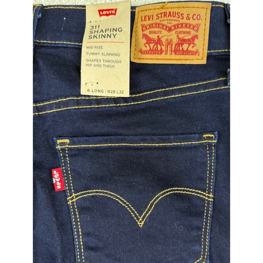 Women's LEVI'S 311 Shaping Skinny 6L (28x32) Jeans Dark Wash Mid Rise #1668